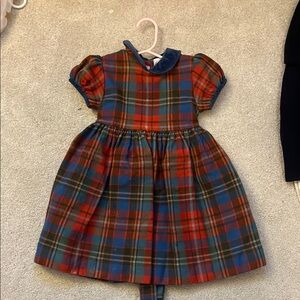Papo d'Anjo Red and Blue Plaid Kids Formal Dress
